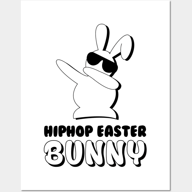 Dabbing hip hop bunny easter Wall Art by williamarmin